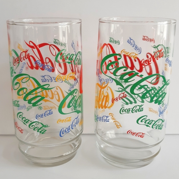 2 Coca-Cola colourful glasses - Picture 2 of 4